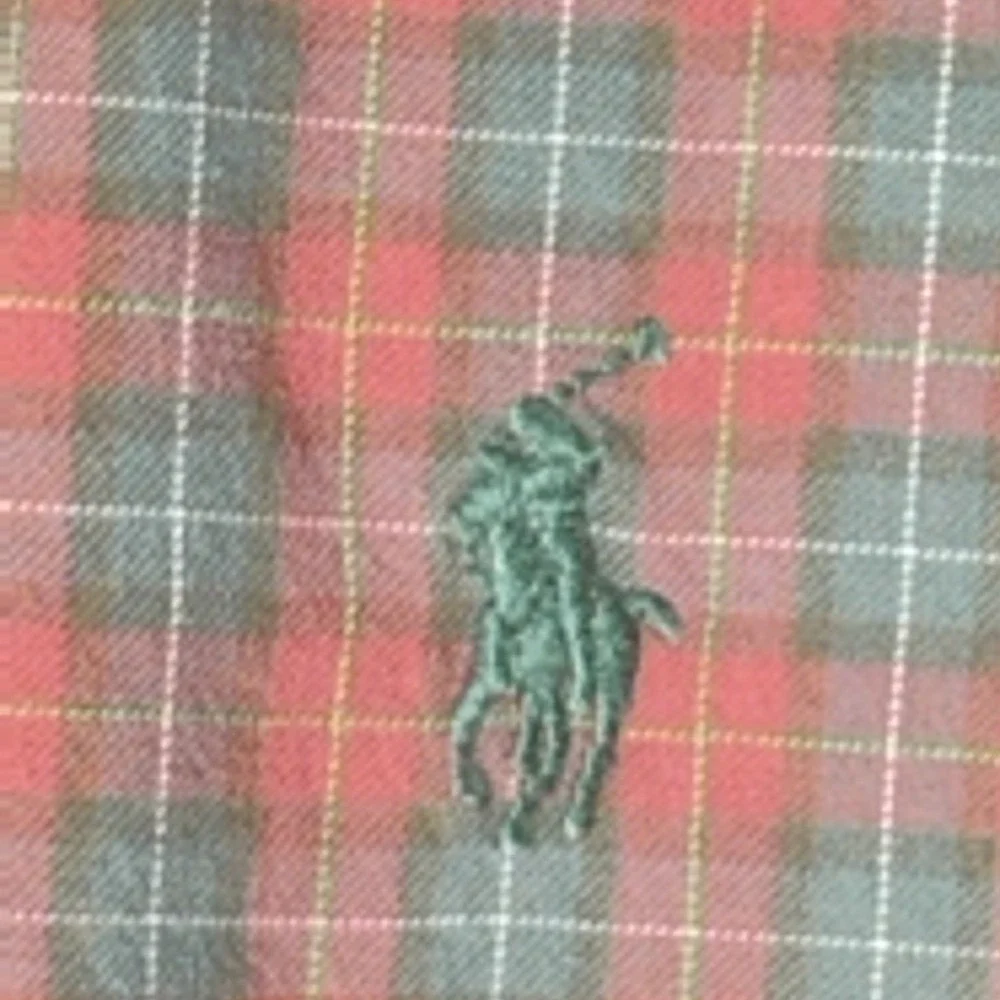 Ralph Lauren‎ Classic Fit Men's XL Green/Red Plaid Button Down Dress Shirt Green
